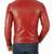 Men's red leather genuine lambskin premium finish biker jacket