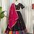 Traditional Black Navratri Lehenga Choli with Mirror Work and Contrast Rani Pink Dupatta