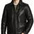 Men's black leather handcrafted genuine biker jacket