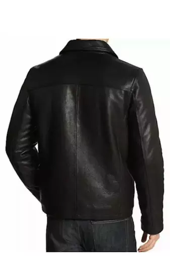 Men's black leather handcrafted genuine biker jacket