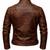 Men's brown genuine leather tailored look vintage biker jacket