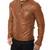 Men's tan leather minimal design real genuine biker jacket