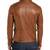 Men's tan leather minimal design real genuine biker jacket