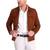 Men's brown suede leather genuine smart casual biker jacket