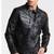 Men's black quilted leather biker jacket daily wear