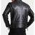 Men's black quilted leather biker jacket daily wear