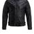 Men's black quilted leather biker jacket daily wear
