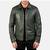Men's green leather premium finish genuine casual style jacket