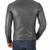 Men's grey leather genuine biker jacket casual style