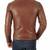 Men's genuine leather brown quilted jacket casual style