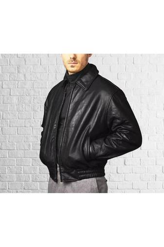 Men's moto leather black bomber jacket timeless 70's style