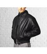 Men's moto leather black bomber jacket timeless 70's style