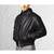 Men's moto leather black bomber jacket timeless 70's style