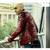 Men's burgundy leather minimal design genuine vintage biker jacket