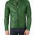 Men's green leather genuine riding premium quality jacket
