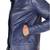 Men's blue leather riding jacket lambskin designer style