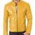 Men's yellow leather everyday wear fashion outerwear jacket