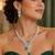 emerald cz diamond bridal jewellery set, pear cut drop choker necklace earrings