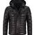 Men's black leather outerwear tailored look puffer jacket