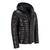 Men's black leather outerwear tailored look puffer jacket