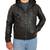 Men's black leather outerwear street style hoodies jacket