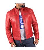 Men's genuine leather outerwear premium quality red jacket