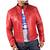 Men's genuine leather outerwear premium quality red jacket