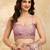 Pink Silk Blend Beads Embroidery With Sequence Work Saree with Unstitch Blouse Piece For Women