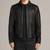 Men's leather outerwear signature look black bomer jacket