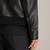 Men's leather outerwear signature look black bomer jacket