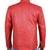 Men's red quilted leather premium finish biker jacket