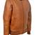 Men's tan leather casual style bomber jacket