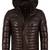 Men's brown leather real lambskin handcrafted puffer jacket