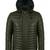 Men's olive green leather genuine timeless style puffer jacket