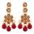 Maroon color necklace set with earrings & maang tikka | kundan & agate stone | antique gold plating
