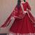 Maroon zari embroidered blooming gown with dupatta