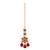 Maroon color necklace set with earrings & maang tikka | kundan & agate stone | antique gold plating
