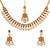 Lct white color necklace set with earrings & maang tikka | kundan & agate stone | gold plating