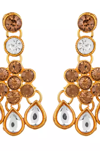 Lct white color necklace set with earrings & maang tikka | kundan & agate stone | gold plating