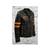 Men's black leather designer style genuine strip biker jacket