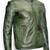Men's green leather iconic look lambskin biker jacket