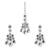 White color necklace set with earrings & maang tikka | kundan & agate stone | silver plating