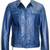 Men's blue genuine leather button style jacket urban fashion