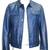 Men's blue genuine leather button style jacket urban fashion