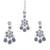 Grey color necklace set with earrings & maang tikka | kundan & agate stone | silver plating