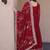 Maroon zari embroidered blooming gown with dupatta