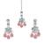 Pink color necklace set with earrings & maang tikka | kundan & agate stone | silver plating