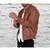 Men's brown genuine leather biker jacket signature look