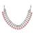 Pink color necklace set with earrings & maang tikka | kundan & agate stone | silver plating