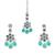 Pista color necklace set with earrings & maang tikka | kundan & agate stone | silver plating